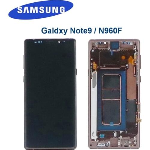 ORIGINAL Super AMOLED 6.4'' LCD With frame For SAMSUNG Galaxy Note 9 Note9 N960F N9600 N960N LCD Display Touch Screen Digitizer