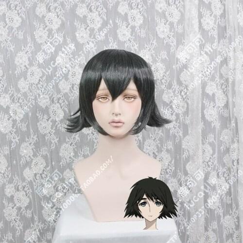 Anime Steins Gate 0 Shiina Mayuri Cosplay Wig Short Gray Black Heat Resistant Synthetic Hair Wigs + Wig Cap