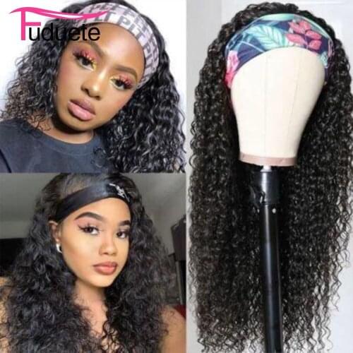 Curly Human Hair Wig Headband Wigs For Women Human Hair Brazilian Remy Natural Color Head Band Wigs Human Hair Fuduete