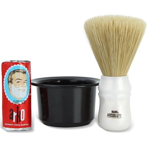 Arko Barber Shaving Soap 75 Gr. + Nano Absolute Neck Brush + Shaving Bowl Bowl Arko