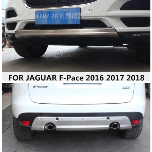 Stainless Steel CAR FRONT+REAR BUMPERS PROTECTOR GUARD SKID PLATE FIT FOR JAGUAR F-Pace 2016 2017 2018