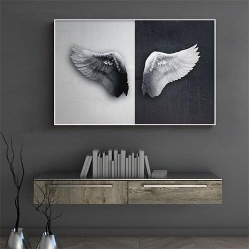 Modern Nordic Abstract Art Black and white Wing Posters and Prints Canvas Painting Picture Aisle Home Wall Decor For Living Room