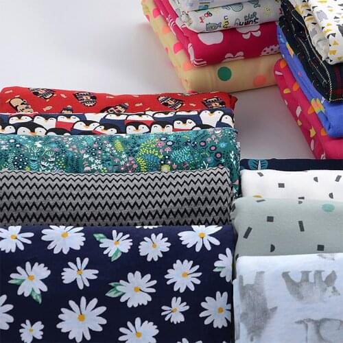 Half meter elastic 100% cotton knitted fabric infant baby garment bib underclothes leggings anti-mosquito pants material T1063