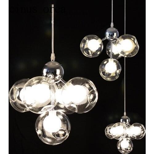 Postmodern minimalist art creative bubbles chandeliers stained glass balls chandeliers restaurants bars childrens room lights