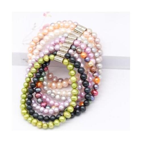 Freshwater oyster pearl bracelet 7.5 /8 inches available beautiful pearls bangle rainbow bracelet gifts for women 5pcs/lot