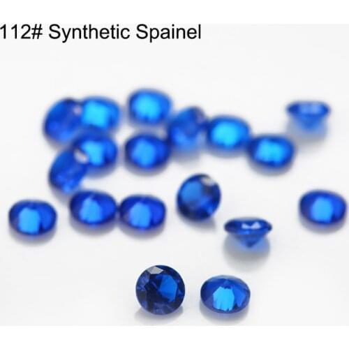 Size 1~3mm Round Brilliant Cut Big Size Synthetic Spinel Blue Stone Gems For Jewelry 112# 113# 114# 106# 109# 120# Black