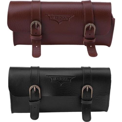 Retro Bicycle Tail Bag PU Leather Cycling Bag Bike Saddle Bag Tail Pouch Vintage Bike Bag Bicycle Accessories