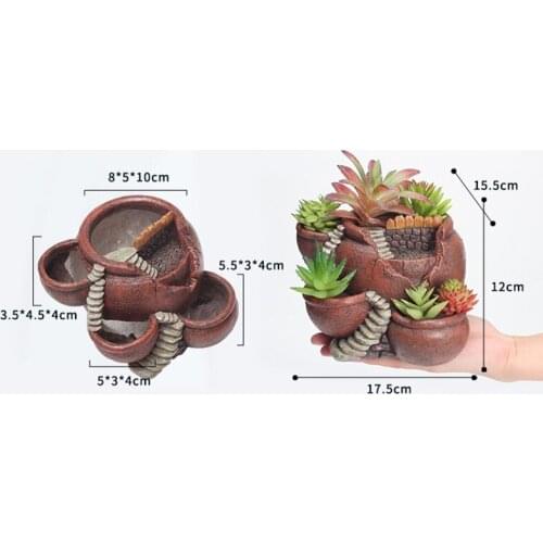 Garden Potted Micro-landscape Ornaments Creative Resin Succulent Flower Pot Ornaments