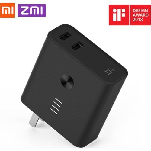 Xiaomi ZMI 2-in-1 Wall Charger Power Bank Quick Charge3.0 FCP Two-Way Fast Portable Power Bank 6500mAh for Xiaomi iPhone Samsung