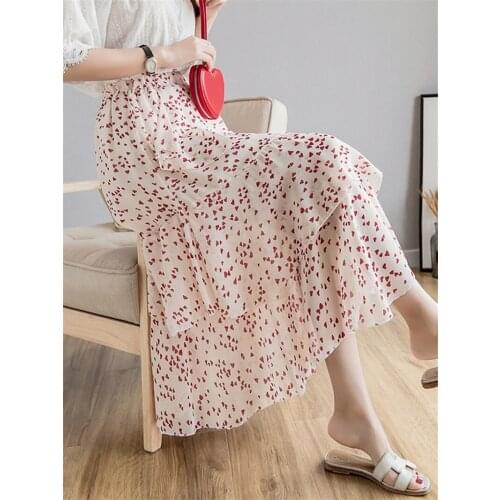 Spring Summer Skirts Women 2021New High-waist Irregular Chiffon Women Wild Floral Ruffle Cake Jupe Femme Casual Saias r60