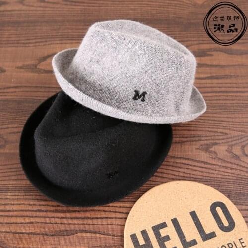 Solid Black Winter Fedoras Unisex Boys Girls Cap European American Style 100% Real Wool Caps Top Hats Fedoras Chapeu Jazz Hat