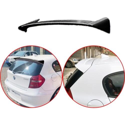 For BMW 1 Serie E87 2004-2012 116i 118i 120i Hatchback Roof Spoiler Carbon Fiber Look ABS Car Rear Wing Glossy Black or White