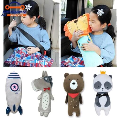 Cute Cartoon Car Seatbelt Cover Pillow Soft Plush Car Safety Belt Shoulder Pad for Children Kids Toy Doll Ornaments Girls Woman