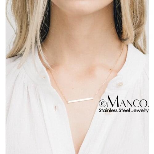 E-Manco Stylish Simple Stainless Steel Necklace for women Fashion Korean Style Necklaces Jewellery Statement Necklace