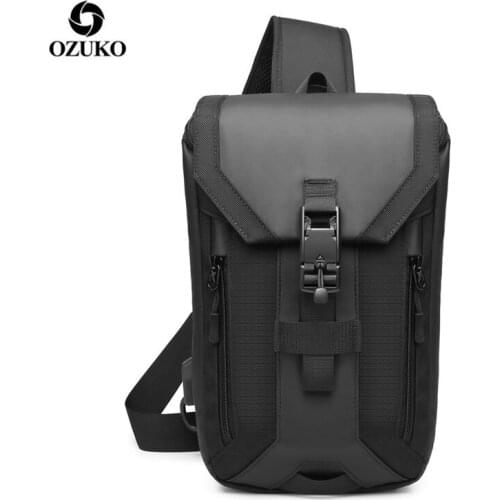 OZUKO Multifunction Crossbody Bag for Men Multi-layer High Quality Waterproof Shoulder Bag Male Messenger Bag for Teenagers Men