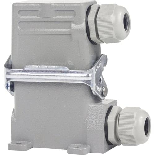 Heavy Duty Connectors HA 16 pins core heighten top side entry single buckle with plastic cable gland