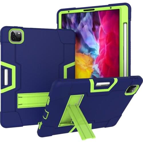Heavy Duty Silicone Case with Pencil and Kickstand for iPad Pro 11 2020/Pro 11 2018 Tablet Shockproof Cover+Pen