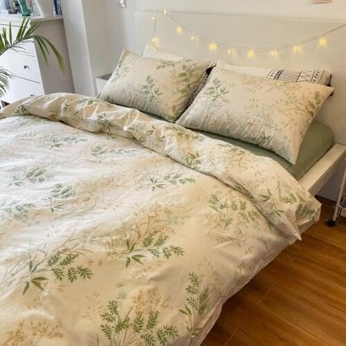 Quiet Pastoral Quilt Cover American Plant Bedding Single Double Quilt Cover 4-piece Set