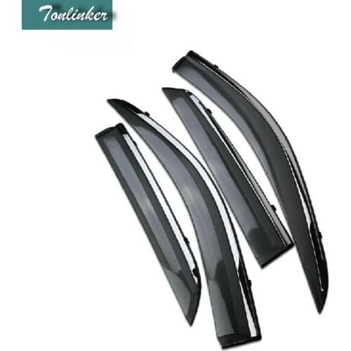 Tonlinker 4 PCS Car styling PVC Acrylic Injection light strip rain shield with Case Stickers for Chevrolet TRAX 2014 accessories