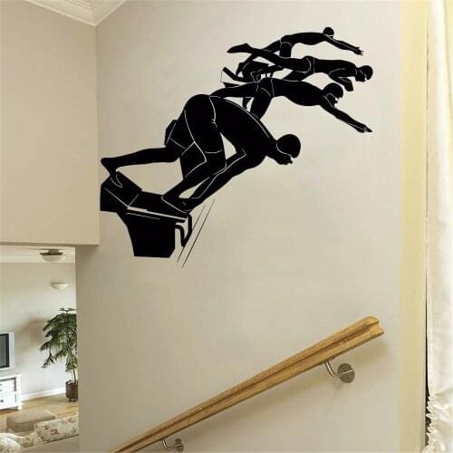 Diving Sports Swimmer Swim Wall Sticker Decal Swimming Posters Wall Decals Decor Mural Swimming Wall Decal Vinyl ov148