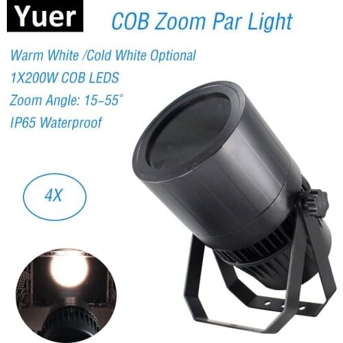 Waterproof Aluminum Alloy LED Par 200W COB Warm White Cold White Stage Lighting LED Par Dj Light DMX Controller Beam Projector