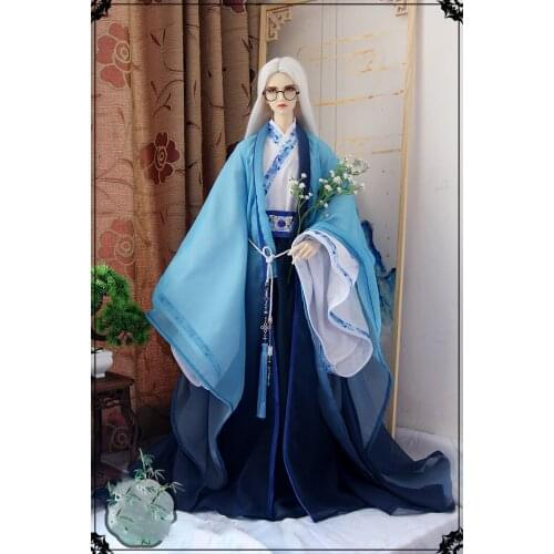 1/3 scale BJD Clothes Chinese Ancient Costume Blue Hanfu Dress for BJD/SD SD13 Girl 60cm bust 25cm Doll Accessories C0901