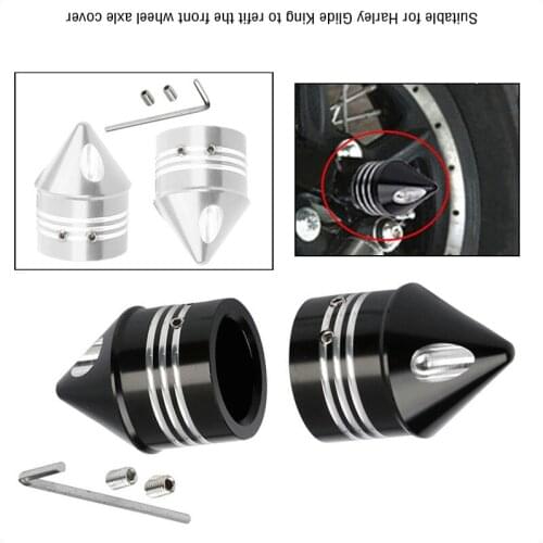 1 Pair Motorcycle Aluminum Black/Chrome Front Axle Nut Cover Cap For Harley Touring Softail Sportster V-Rod Motorcycle Styling