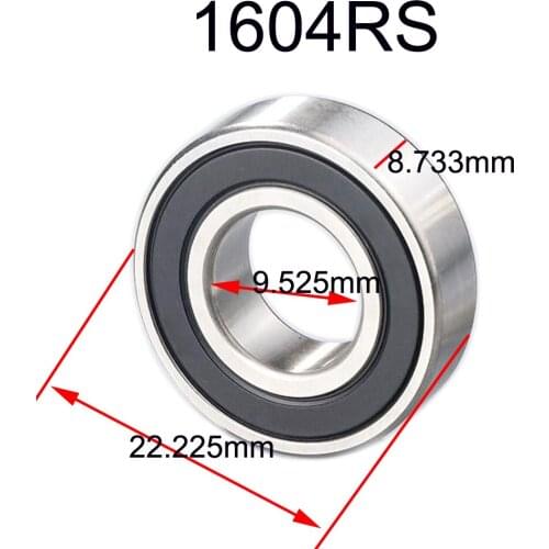 1pc 1604RS 1604-2RS bearing 9.525*22.225*8.733mm miniature inch shielded deep ball bearing