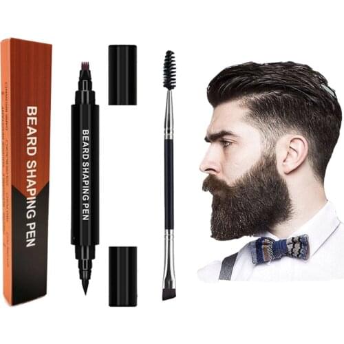 2 in 1 Men Beard Growth Pen Beard Enhancer Facial Hair Repair Shape Regrowth Pen Hair Hairstyle Styling Tool Accessories