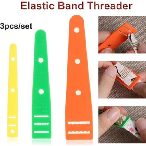 3Pcs Plastic DIY Elastic Threaders Wear Elastic Band Tool Clothing Sewing Tools DIY Clothing Needleworking Sewing Accessories