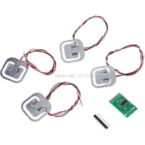 4pcs 50kg Human Scale Load Cells & HX711 AD Module Kit Resistance Strain Weight Sensor Measurement Tools Dropship