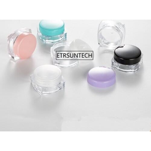 500pcs transparent small square bottle 10g Cosmetic Empty Jar Pot Eyeshadow Lip Balm Face Cream Sample Container F3873