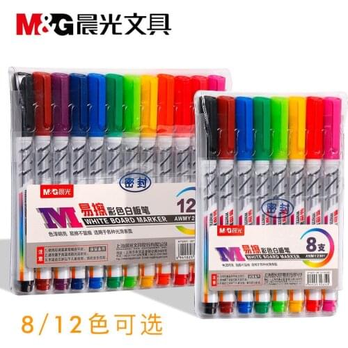 8 Colors Low-Odor Dry Erase Markers, Whiteboard Erasable Marker Pens Set, Ultra Fine Tip, Assorted Colors, 8-Count