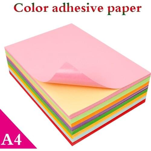 A4 Color Adhesive Paper 50 PCS Colorful Self-adhesive Printing Matte Paper Red Yellow Blue Green Label For Laser Inkjet Printers