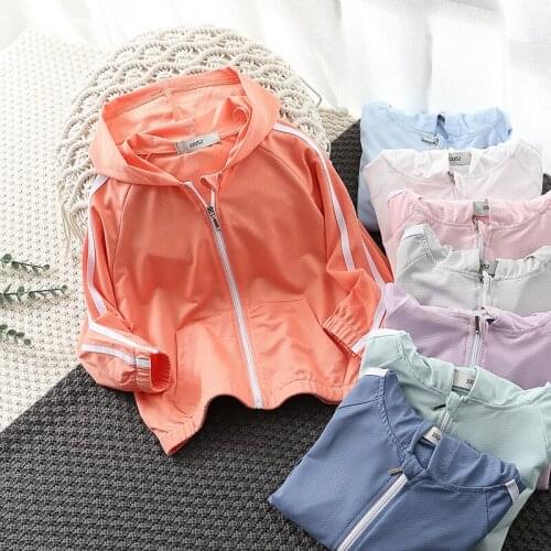 BBD Children Summer Thin Outwear Coat Boys Girls Breathable Sunscreen Hooded Fashion Top Kids 3-9 Years High Quality Clothes