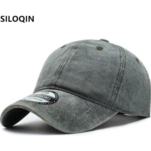 SILOQIN Snapback Cap Spring Summer Washed Cotton Baseball Caps For Men Women Adjustable Size Brands Black Cap Couple Sports Cap