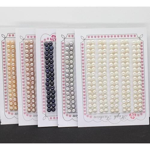 6.5-7mm Natural Freshwater Loose Pearl Beads In Pairs Half Bored Semiround Pearl 6 Colors DIY Pearl Jewelry Acc 52Pairs/Lot