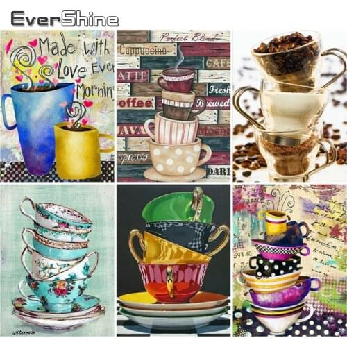 EverShine Diamond Painting Full Square Cup Rhinestones Art Diamond Embroidery Landscape Cross Stitch Handicraft Gift