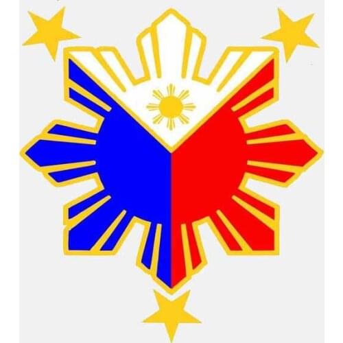 Dawasaru Philippines Flag Nautical Star Car Sticker Waterproof Decal Laptop Suitcase Motorcycle Auto Decoration PVC,14cm*12cm