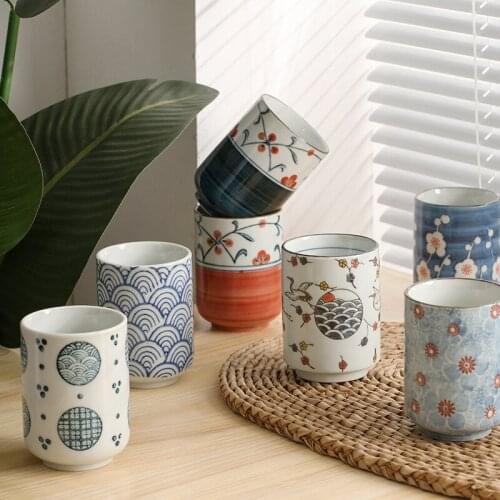 Japanese-style Art Ceramic Cups Hand Painted Large-capacity Teacups Without Handles Household Handy Cups Straight Cups Mugs