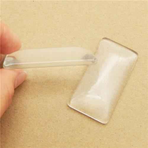Julie Wang 2pcs 50*25mm Rectangle Flat Back Clear Glass Tile Dome Cabochons For Necklace Bracelet Jewelry Making Accessory