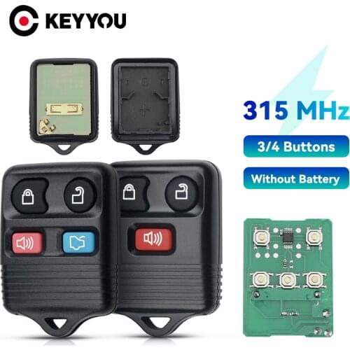 KEYYOU 50PCS Remote Car Key For Ford Escape F 150 Explorer Complete Remote Control Circuid Board 3/4 Buttons 315MHz Car Key