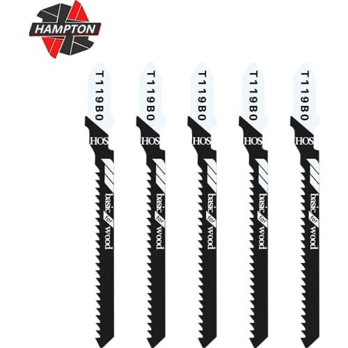 HAMPTON 5pcs T119BO Jig Saw Blade Saber Blades T Shank Reciprocating Saw Blade for Wood Cutting Tool HOS Steel Saw Blade