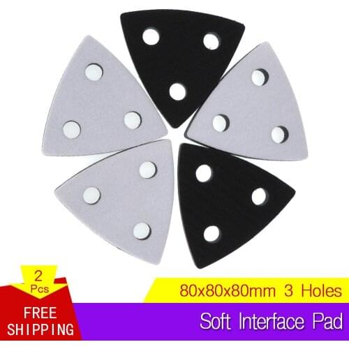 80x80x80MM 3-Hole Soft Interface Pad Hook and Loop Sanding Disc Backing Pad Power Tools Accessories (Pack of 2)