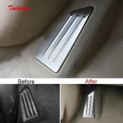 Tonlinker Main Driving Break Pedal Cover Case stickers For TOYOTA Corolla Altis 2014-18 Car Styling 1PCS Stainless Steel sticker