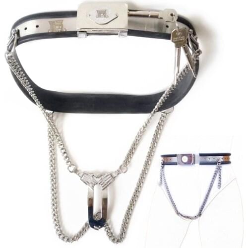 Stainless Steel Silicone Waist Female Chastity Belt Metal Chain Sexy Panties BDSM Bondage Chastity Lock Pants Sex Toys For Women