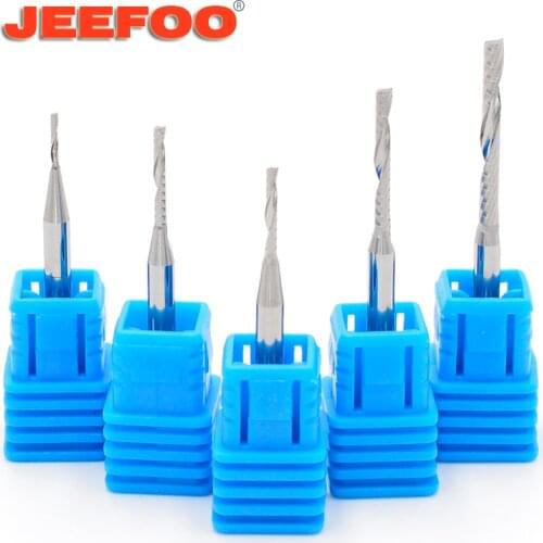 One Spiral Flute Bits Tungsten Carbide End Mill Engraving Tool Bits Wood Router Bits Cutting Tool