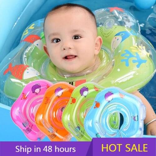 Swimming Baby Accessories Neck Ring Tube Safety Infant Float Circle for Bathing Inflatable Flamingo Inflatable Water