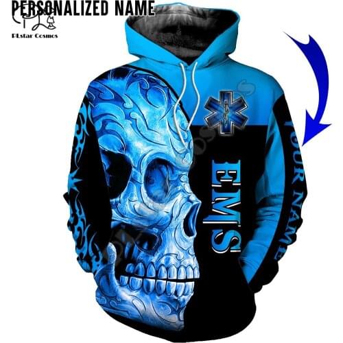 PLstar Cosmos Emergency Medical Service EMS 3D Printed Hoodies Sweatshirts Zip Hooded For Men/Women Casual Streetwear Style-E09