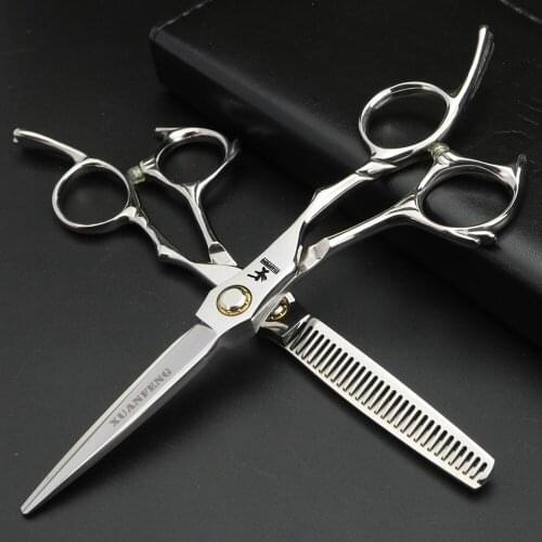 6 Bearing Professional Hairdressing Scissors Japan 440C Scissors Hair Salon Styling Tool Barber Cutting and Thinning Scissors